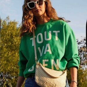 Sold Out Clare V Tout Va Bien Green Sweatshirt Large